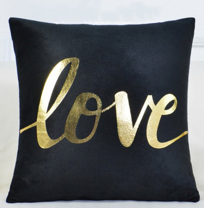 Luxe Love Velvet Black & Gold Heart Sofa Cushion Cove