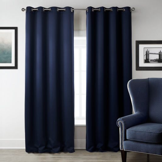 Eclipse Dreamscape Dark Blue Blackout Curtains