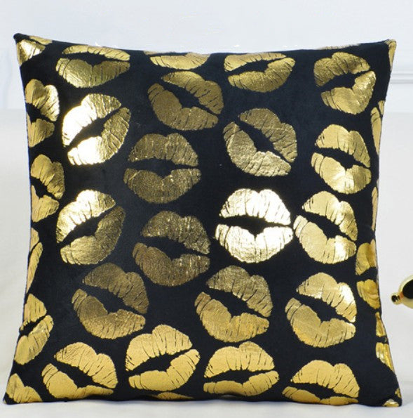 Luxe Love Velvet Black & Gold Heart Sofa Cushion Cove