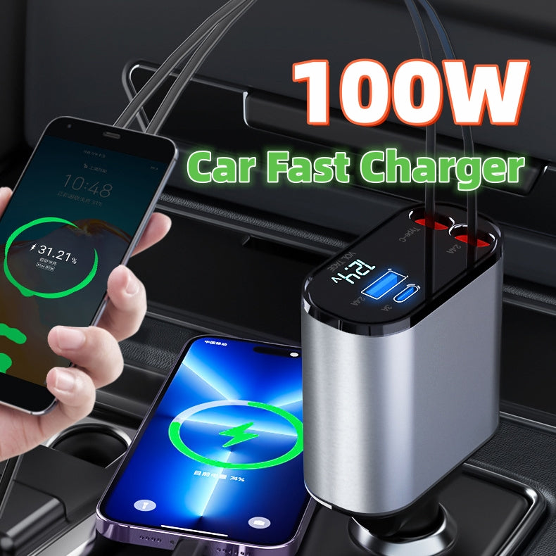 Turbocharge 100W High-Speed Car Charging Hub