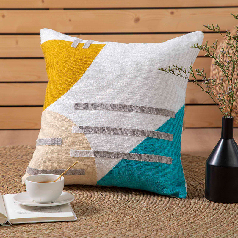 Simple Embroidered Throw Pillow Cushion Cover