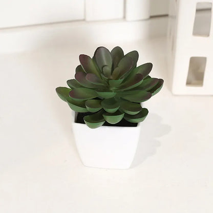 6PCS Home Decoration, Mini Evergreen Artificial Succulent Small Potted Plants