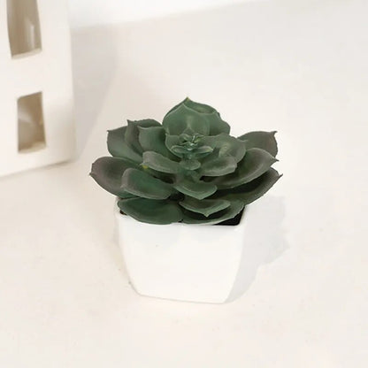 6PCS Home Decoration, Mini Evergreen Artificial Succulent Small Potted Plants