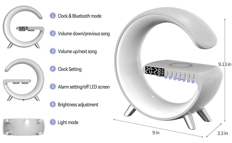 Intelligent LED Lamp Bluetooth Speaker Wireless Charger