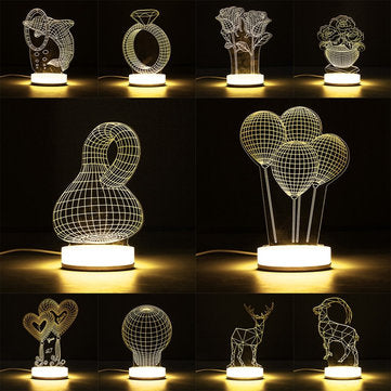 Enchanting 3D Illusion USB LED Night Light